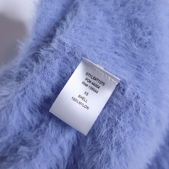 ALTAR'D STATE Fuzzy Cropped Sweater Blue Crew Neck Short Sleeve Women's XS - Picture 8 of 9